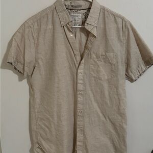 Denim & Flower Light Tan Casual Button Down Shirt